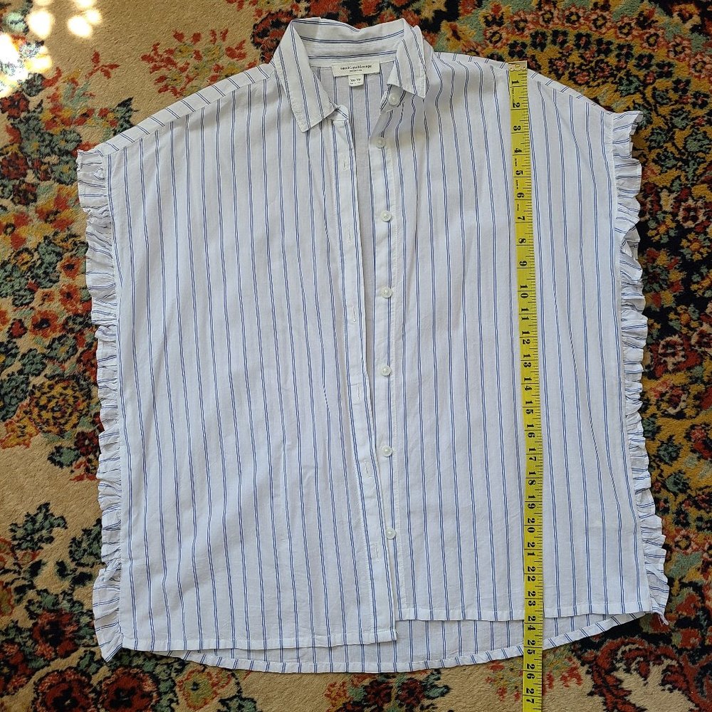 beachlunchlounge Ruffle Sleeve Button Up Blouse